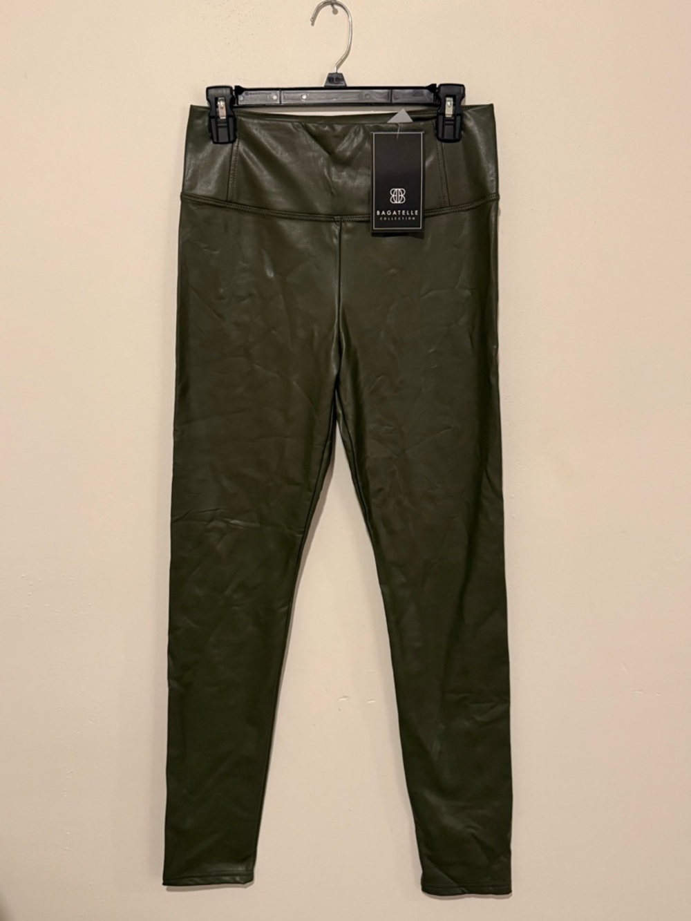 Bagatelle Winter Olive Faux Leather Pants